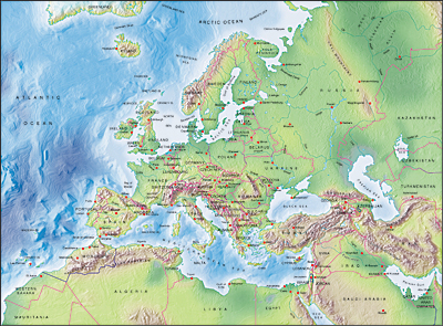 europe relief maps cartes en relief europeen